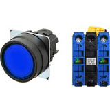 Nút nhấn nhả có đèn OMRON A22NL-BNM-TAA-G101-AC 24VAC/DC D22/25 2NO (Xanh)