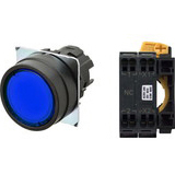 Nút nhấn nhả có đèn OMRON A22NL-BNM-TAA-P002-AD 110VAC D22/25 1NC (Xanh)
