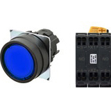 Nút nhấn nhả có đèn OMRON A22NL-BNM-TAA-P101-AC 24VAC/DC D22/25 2NO (Xanh)