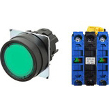 Nút nhấn nhả có đèn OMRON A22NL-BNM-TGA-G101-GC 24VAC/DC D22/25 2NO (Xanh)
