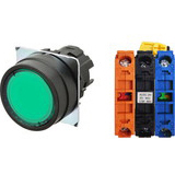 Nút nhấn nhả có đèn OMRON A22NL-BNM-TGA-G102-GC 24VAC/DC D22/25 1NO+1NC (Xanh)