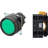 Nút nhấn nhả có đèn OMRON A22NL-BNM-TGA-P002-GC 24VAC/DC D22/25 1NC (Xanh)