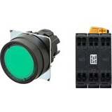 Nút nhấn nhả có đèn OMRON A22NL-BNM-TGA-P101-GC 24VAC/DC D22/25 2NO (Xanh)