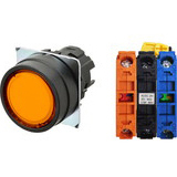 Nút nhấn giữ có đèn OMRON A22NL-BNA-TOA-G102-OA 6VAC/DC D22/25 1NO+1NC (Màu cam)