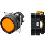 Nút nhấn nhả có đèn OMRON A22NL-BNM-TOA-P002-OB 12VAC/DC D22/25 1NC (Màu cam)