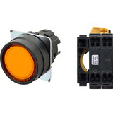 Nút nhấn nhả có đèn OMRON A22NL-BNM-TOA-P100-OA 6VAC/DC D22/25 1NO (Màu cam)