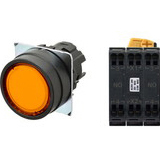 Nút nhấn giữ có đèn OMRON A22NL-BNA-TOA-P101-OB 12VAC/DC D22/25 2NO (Màu cam)