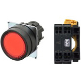 Nút nhấn nhả có đèn OMRON A22NL-BNM-TRA-P002-RC 24VAC/DC D22/25 1NC (Đỏ)