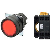 Nút nhấn nhả có đèn OMRON A22NL-BNM-TRA-P100-RD 110VAC D22/25 1NO (Đỏ)