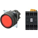 Nút nhấn nhả có đèn OMRON A22NL-BNM-TRA-P102-RA 6VAC/DC D22/25 1NO+1NC (Đỏ)