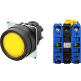 Nút nhấn nhả có đèn OMRON A22NL-BNM-TYA-G101-YA 6VAC/DC D22/25 2NO (Vàng)