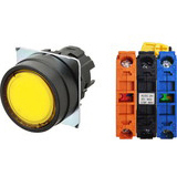 Nút nhấn giữ có đèn OMRON A22NL-BNA-TYA-G102-YB 12VAC/DC D22/25 1NO+1NC (Vàng)