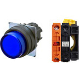 Nút nhấn nhả có đèn OMRON A22NL-BPM-TAA-G002-AB 12VAC/DC D22/25 1NC (Xanh)