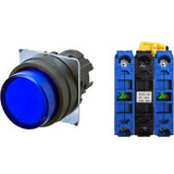 Nút nhấn nhả có đèn OMRON A22NL-BPM-TAA-G101-AC 24VAC/DC D22/25 2NO (Xanh)