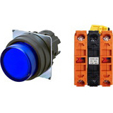 Nút nhấn nhả có đèn OMRON A22NL-BPM-TAA-G202-AB 12VAC/DC D22/25 2NC (Xanh)