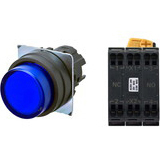 Nút nhấn nhả có đèn OMRON A22NL-BPM-TAA-P102-AB 12VAC/DC D22/25 1NO+1NC (Xanh)