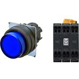 Nút nhấn nhả có đèn OMRON A22NL-BPM-TAA-P202-AA 6VAC/DC D22/25 2NC (Xanh)