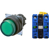 Nút nhấn giữ có đèn OMRON A22NL-BPA-TGA-G101-GA 6VAC/DC D22/25 2NO (Xanh)