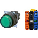 Nút nhấn giữ có đèn OMRON A22NL-BPA-TGA-G102-GB 12VAC/DC D22/25 1NO+1NC (Xanh)