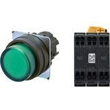 Nút nhấn nhả có đèn OMRON A22NL-BPM-TGA-P202-GA 6VAC/DC D22/25 2NC (Xanh)