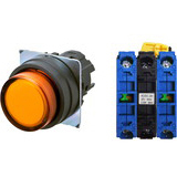 Nút nhấn nhả có đèn OMRON A22NL-BPM-TOA-G101-OA 6VAC/DC D22/25 2NO (Màu cam)