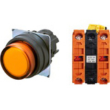 Nút nhấn nhả có đèn OMRON A22NL-BPM-TOA-G202-OE 220VAC D22/25 2NC (Màu cam)