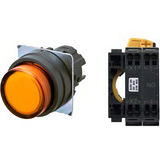 Nút nhấn nhả có đèn OMRON A22NL-BPM-TOA-P100-OB 12VAC/DC D22/25 1NO (Màu cam)