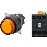 Nút nhấn nhả có đèn OMRON A22NL-BPM-TOA-P101-OA 6VAC/DC D22/25 2NO (Màu cam)