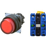 Nút nhấn nhả có đèn OMRON A22NL-BPM-TRA-G101-RA 6VAC/DC D22/25 2NO (Đỏ)