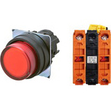 Nút nhấn giữ có đèn OMRON A22NL-BPA-TRA-G202-RB 12VAC/DC D22/25 2NC (Đỏ)