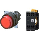 Nút nhấn nhả có đèn OMRON A22NL-BPM-TRA-P002-RA 6VAC/DC D22/25 1NC (Đỏ)
