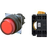 Nút nhấn nhả có đèn OMRON A22NL-BPM-TRA-P100-RC 24VAC/DC D22/25 1NO (Đỏ)