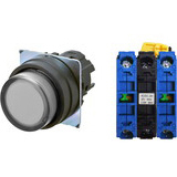 Nút nhấn giữ có đèn OMRON A22NL-BPA-TWA-G101-WA 6VAC/DC D22/25 2NO (Trắng)