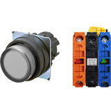 Nút nhấn nhả có đèn OMRON A22NL-BPM-TWA-G102-YA 6VAC/DC D22/25 1NO+1NC (Trắng)