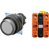 Nút nhấn giữ có đèn OMRON A22NL-BPA-TWA-G202-WB 12VAC/DC D22/25 2NC (Trắng)
