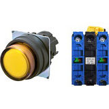 Nút nhấn nhả có đèn OMRON A22NL-BPM-TYA-G101-YE 220VAC D22/25 2NO (Vàng)