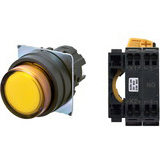 Nút nhấn nhả có đèn OMRON A22NL-BPM-TYA-P100-YE 220VAC D22/25 1NO (Vàng)