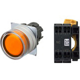 Nút nhấn nhả có đèn OMRON A22NL-MGM-TOA-P002-OD 110VAC D22/25 1NC (Màu cam)