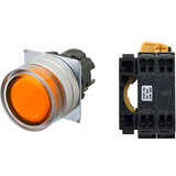 Nút nhấn nhả có đèn OMRON A22NL-MGM-TOA-P100-OA 6VAC/DC D22/25 1NO (Màu cam)