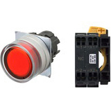Nút nhấn giữ có đèn OMRON A22NL-MGA-TRA-P002-RA 6VAC/DC D22/25 1NC (Đỏ)