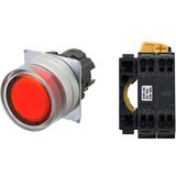 Nút nhấn nhả có đèn OMRON A22NL-MGM-TRA-P100-RD 110VAC D22/25 1NO (Đỏ)
