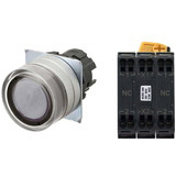 Nút nhấn giữ có đèn OMRON A22NL-MGA-TWA-P202-YA 6VAC/DC D22/25 2NC (Trắng)