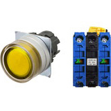 Nút nhấn giữ có đèn OMRON A22NL-MGA-TYA-G101-YB 12VAC/DC D22/25 2NO (Vàng)