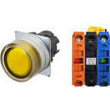 Nút nhấn nhả có đèn OMRON A22NL-MGM-TYA-G102-YC 24VAC/DC D22/25 1NO+1NC (Vàng)