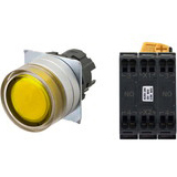 Nút nhấn giữ có đèn OMRON A22NL-MGA-TYA-P101-YA 6VAC/DC D22/25 2NO (Vàng)