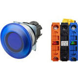 Nút nhấn nhả có đèn OMRON A22NL-MMM-TAA-G102-AE 220VAC D22/25 1NO+1NC (Xanh)