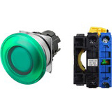 Nút nhấn nhả có đèn OMRON A22NL-MMM-TGA-G100-GC 24VAC/DC D22/25 1NO (Xanh)