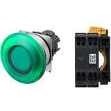 Nút nhấn giữ có đèn OMRON A22NL-MMA-TGA-P002-GA 6VAC/DC D22/25 1NC (Xanh)