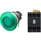Nút nhấn giữ có đèn OMRON A22NL-MMA-TGA-P101-GB 12VAC/DC D22/25 2NO (Xanh)