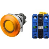 Nút nhấn nhả có đèn OMRON A22NL-MMM-TOA-G101-OE 220VAC D22/25 2NO (Màu cam)
